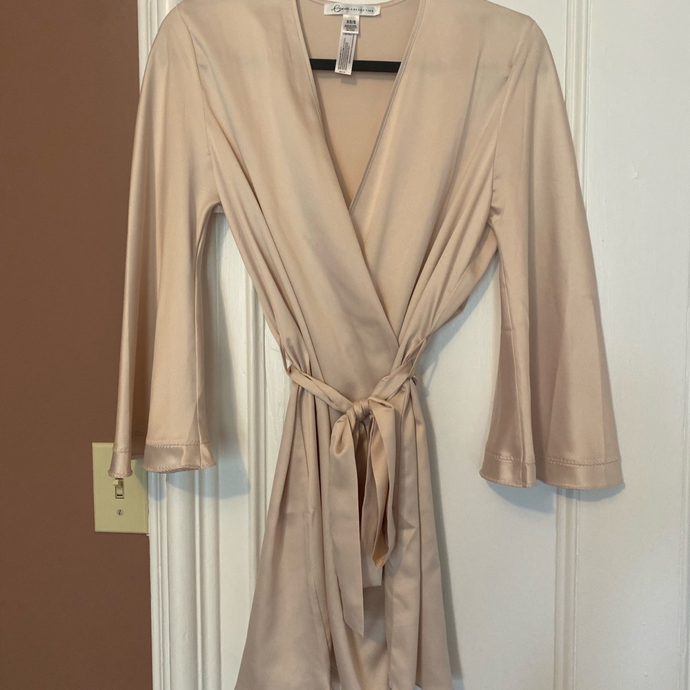 BHLDN silk robe, XS/S, cream color